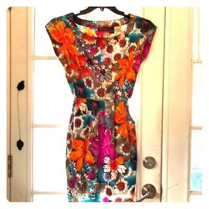 Water color floral pinup style dress